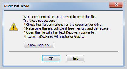 cannot open file